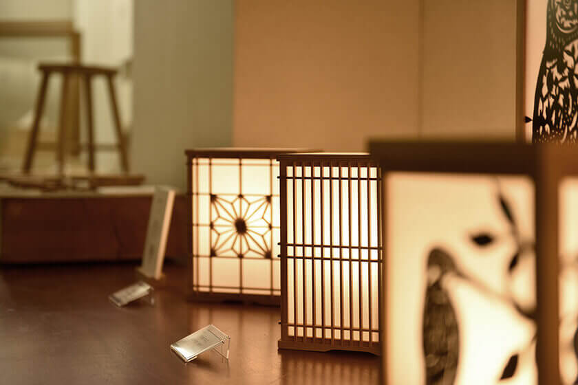 名古屋の名鉄百貨店の集合展で展示した笹木木工の行灯